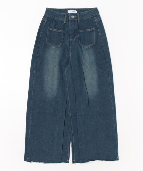 urge:(アージコロン )の「【URGE:】フレア デニム ハイウエスト プリーツ パンツ(デニムパンツ・レディース・ブルー・SMALL/MEDIUM/LARGE/X-LARGE)」の6枚目の写真