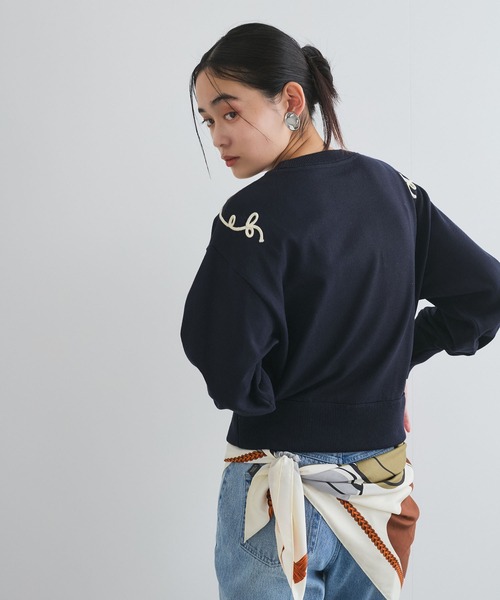 VIS（ビス）の「リーフコード刺繍ニットプルオーバー（ニット/セーター・レディース・ホワイト/ライトグレー/ネイビー・FREE）」の11枚目の写真