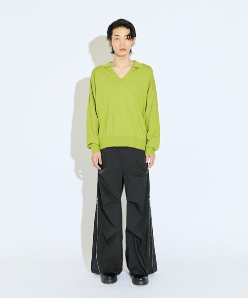 Lui's（ルイス）の「【Neucon/ニューコン】スキッパーショートワイドニットポロ（ニット/セーター・メンズ・ライム/ブラック/レッド・1/2）」の12枚目の写真