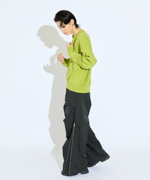 Lui's（ルイス）の「【Neucon/ニューコン】スキッパーショートワイドニットポロ（ニット/セーター・メンズ・ライム/ブラック/レッド・1/2）」の13枚目の写真