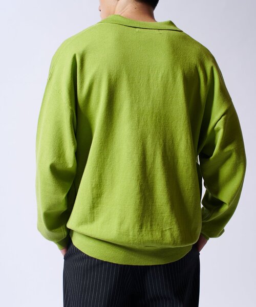 Lui's（ルイス）の「【Neucon/ニューコン】スキッパーショートワイドニットポロ（ニット/セーター・メンズ・ライム/ブラック/レッド・1/2）」の17枚目の写真