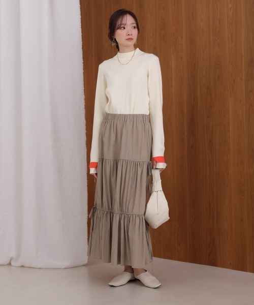 Bab(バブ)の「袖ラインベーシックリブニット(ニット/セーター・レディース・アイボリー/ブラック/チャコールグレー/ピンク/A・FREE)」の14枚目の写真