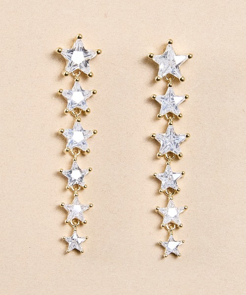 Zoule(ゾーラ)の「Zoule ゾーラ:Luminousシリーズ ルミナス range star スター 星 ピアス(ピアス(両耳用)・レディース・ゴールド/シルバー・FREE)」の2枚目の写真