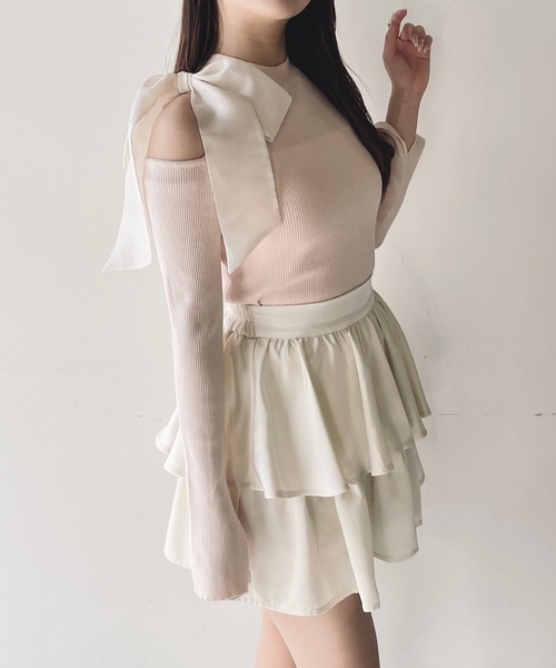 NOMAE（ノーマエ）の「ワンショルダーオープンリボンニット（ニット/セーター・レディース・ライトピンク/ブラック/ホワイト/グレー・FREE）」の19枚目の写真