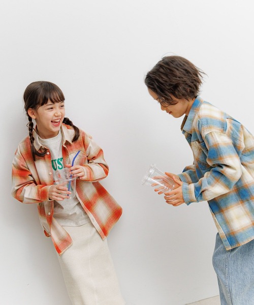 BAYFLOW（ベイフロー）の「[肌ざわり抜群!]ヴィンテージライクアソートシャツ(KIDS)（シャツ/ブラウス・キッズ・その他/ブルー/レッド・110cm/130cm/140cm/150cm/120cm）」の7枚目の写真