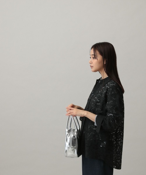 GLOBAL WORK（グローバルワーク）の「MATINEE LINE/選べる着丈レースシャツ/288895（シャツ/ブラウス・レディース・ブラック/アイボリー・REGULAR/SHORT）」の16枚目の写真