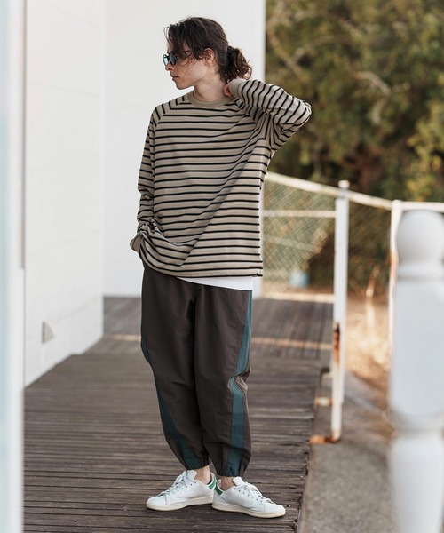 CAMBIO（カンビオ）の「mlt5075-ボーダースピンドルカットソー（Tシャツ/カットソー・メンズ・ブラック/ベージュ/グリーン・M/L/XL）」の8枚目の写真