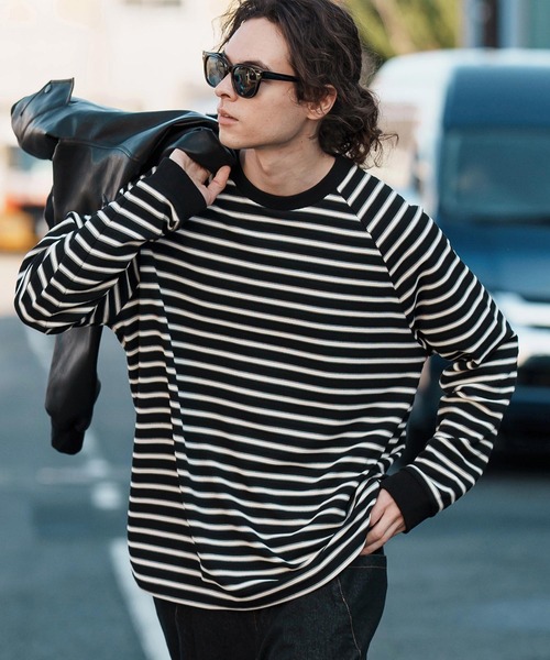 CAMBIO（カンビオ）の「mlt5075-ボーダースピンドルカットソー（Tシャツ/カットソー・メンズ・ブラック/ベージュ/グリーン・M/L/XL）」の18枚目の写真