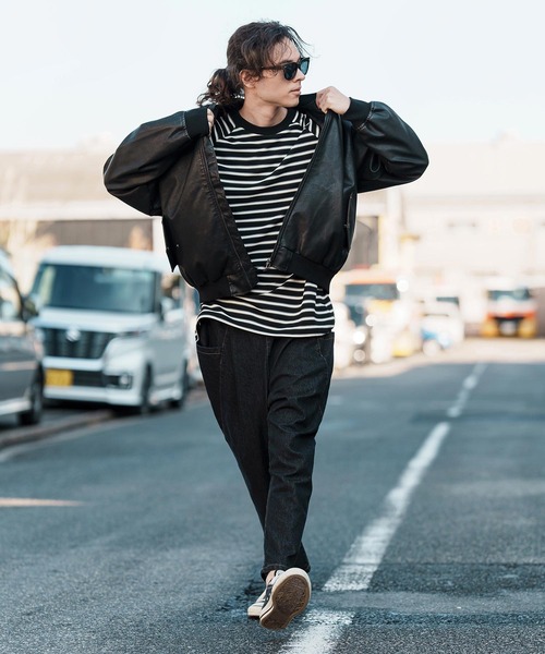 CAMBIO（カンビオ）の「mlt5075-ボーダースピンドルカットソー（Tシャツ/カットソー・メンズ・ブラック/ベージュ/グリーン・M/L/XL）」の22枚目の写真