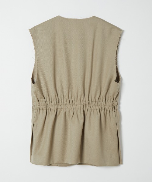 leinwande（ラインヴァンド）の「Work Pocket Vest / ワークポケットベスト（ベスト・レディース・ネイビー/ベージュ・ONE SIZE）」の6枚目の写真