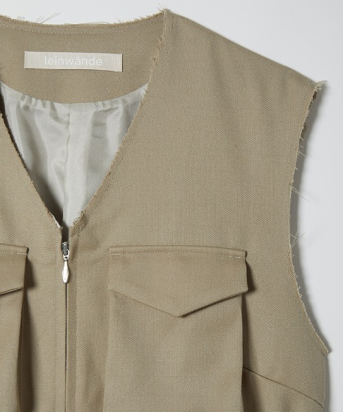 leinwande（ラインヴァンド）の「Work Pocket Vest / ワークポケットベスト（ベスト・レディース・ネイビー/ベージュ・ONE SIZE）」の7枚目の写真