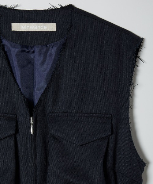 leinwande（ラインヴァンド）の「Work Pocket Vest / ワークポケットベスト（ベスト・レディース・ネイビー/ベージュ・ONE SIZE）」の15枚目の写真