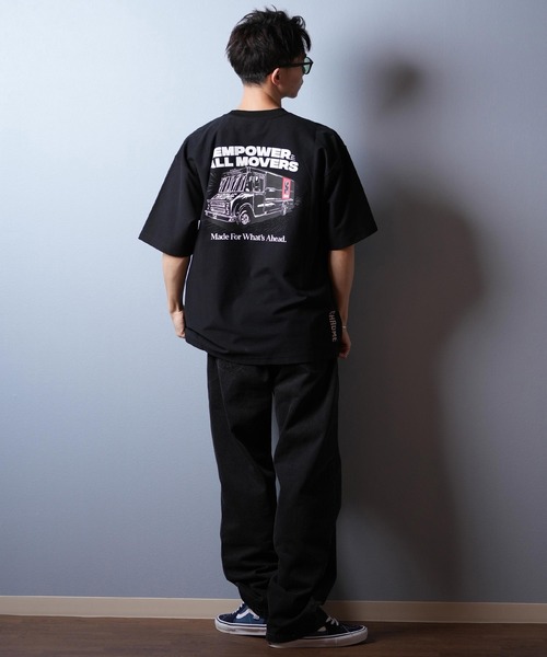 【 Jeans】バックプリント T シャツ ブラック※送関込 ワンフォークロージング 1111clothing バックプリント tシャツ