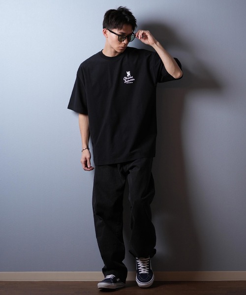 boohoo MAN オーバーサイズ 半袖 パーム バックプリント Tシャツ CHROME クローム 半袖 Tシャツ メンズ バックプリント オーバー