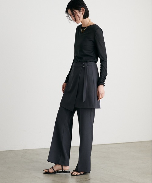 LARUTA（ラルータ）の「【LARUTA】［Web限定］とろみシアーロンT（Tシャツ/カットソー・レディース・オフホワイト/ライトグレー/イエロー/スミクロ・FREE）」の18枚目の写真