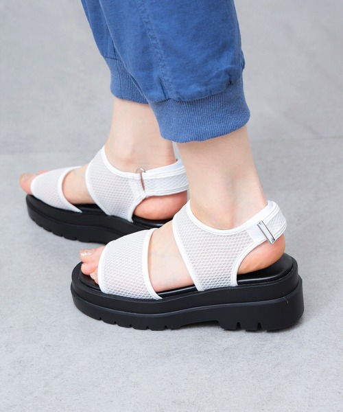 アシメトリック プラットフォームサンダル 【再入荷】（Black
