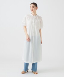 B:MING by BEAMS | 袖ギャザー ワンピース（S～M）【洗濯可・イージーケア】(シャツワンピース)