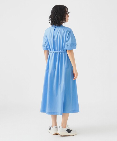 B:MING by BEAMS（ビーミングバイビームス）の「袖ギャザー ワンピース（S～M）【洗濯可・イージーケア】（シャツワンピース・レディース・オフホワイト/ネイビー/サックスブルー・MEDIUM/SMALL）」の9枚目の写真