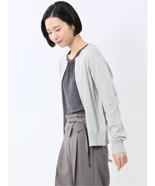 m.f.editorial（エムエフエディトリアル）の「【ストレッチ UVカット 静電気防止 アンチピリング ウォッシャブル】m.f.エディトリアル レディース クルー ニットカーディガン（カーディガン/ボレロ・レディース・グレー/ブラック・MEDIUM/LARGE）」の22枚目の写真