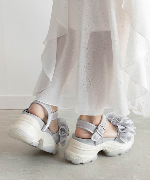 RANDA（ランダ）の「ボリュームフリルスポーツサンダル（サンダル・レディース・ベージュ/アイボリー/ブルー・LL/M/L/S）」の7枚目の写真