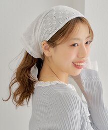 Chico | 刺繡入りレーススカーフ(イヤリング)