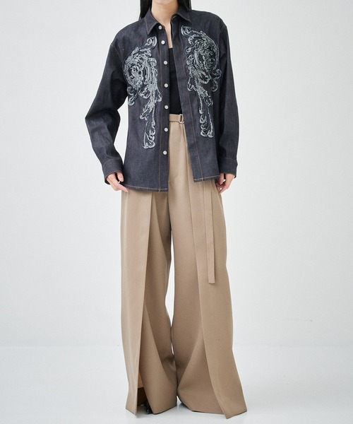 ブラウス シャツ TAAKK DENIM SHIRT TA25SS-SH317：シャツ レディース セール】TAAKK DENIM SHIRT TA25SS-SH317：シャツ（シャツ