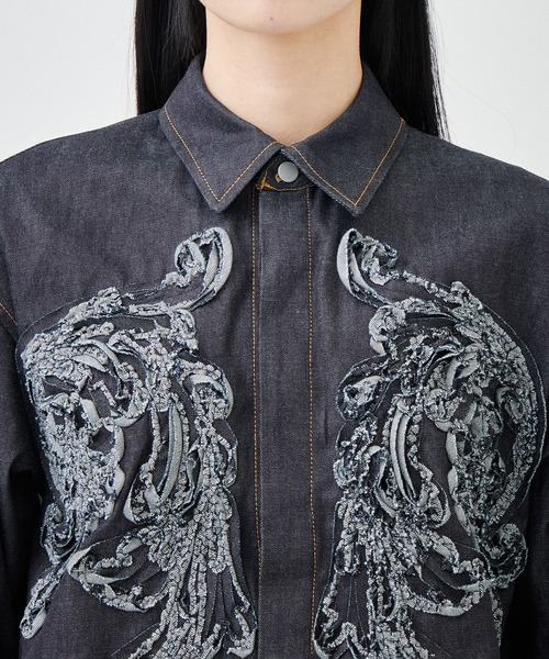 TAAKK（ターク）の「【TAAKK/ターク】DENIM SHIRTS/デニムシャツ（シャツ/ブラウス・レディース・ブラック/ダークインディゴブルー・1/2）」の10枚目の写真
