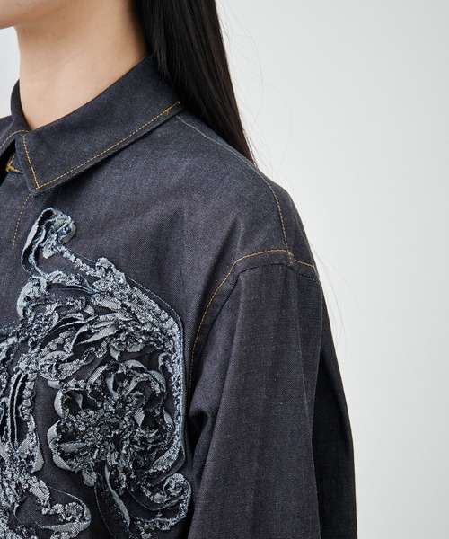 TAAKK（ターク）の「【TAAKK/ターク】DENIM SHIRTS/デニムシャツ（シャツ/ブラウス・レディース・ブラック/ダークインディゴブルー・1/2）」の11枚目の写真