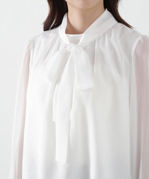 PROPORTION BODY DRESSING（プロポーションボディドレッシング）の「リボン付き楊柳ブラウス / 1215110309（シャツ/ブラウス・レディース・ベージュ/ライトグリーン/ホワイト・SMALL/MEDIUM）」の16枚目の写真
