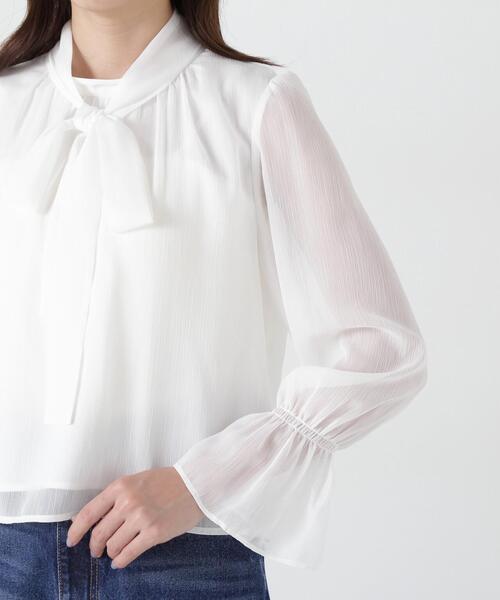 PROPORTION BODY DRESSING（プロポーションボディドレッシング）の「リボン付き楊柳ブラウス / 1215110309（シャツ/ブラウス・レディース・ベージュ/ライトグリーン/ホワイト・SMALL/MEDIUM）」の17枚目の写真