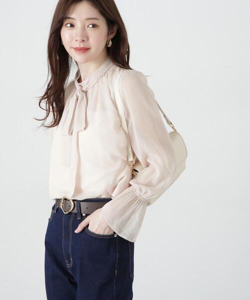 PROPORTION BODY DRESSING（プロポーションボディドレッシング）の「リボン付き楊柳ブラウス / 1215110309（シャツ/ブラウス・レディース・ベージュ/ライトグリーン/ホワイト・SMALL/MEDIUM）」の22枚目の写真