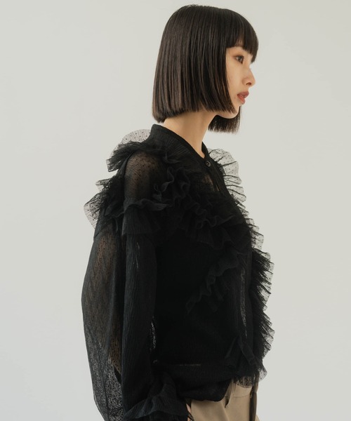 Knuth Marf✴︎透け感有 ジャガード trad volume blouse