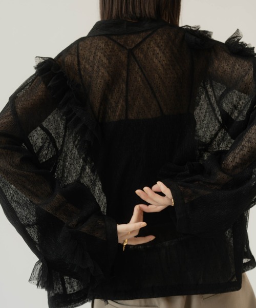 トップス tulle design blouse | Knuth Marf tulle design blouse/white | KNUTH MARF