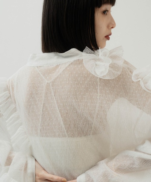 Knuth Marf（クヌースマーフ）の「tulle design blouse（シャツ/ブラウス・レディース・ブラック/ホワイト・FREE）」の14枚目の写真