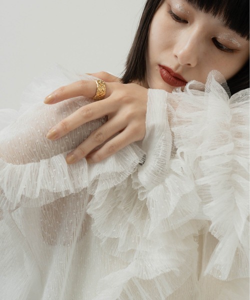 Knuth Marf（クヌースマーフ）の「tulle design blouse（シャツ/ブラウス・レディース・ブラック/ホワイト・FREE）」の16枚目の写真