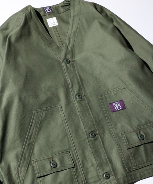GUNG HO(ガンホー)の「GUNG HO / ガンホー THE EXPEDITION JACKET エクスペディションジャケット エンジニアジャケット ファティーグジャケット コットンバックサテン(ブルゾン・メンズ・オリーブ/ブラック・MEDIUM/LARGE/SMALL/X-LARGE)」の7枚目の写真