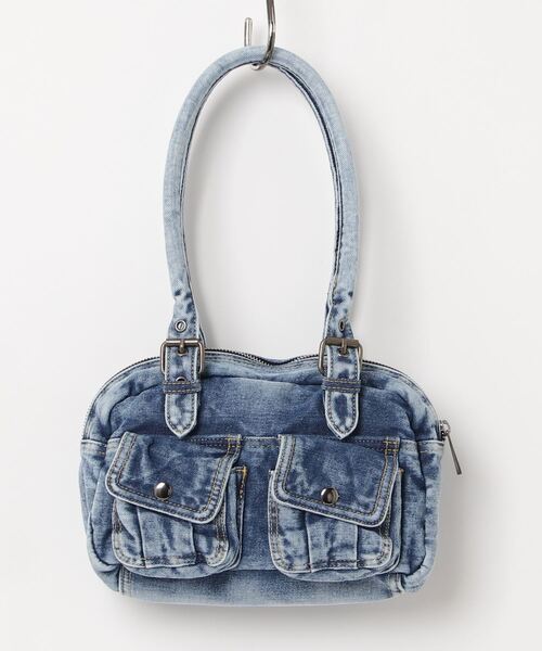 FRAY PATCH LOGO DENIM HANDBAG（ハンドバッグ）｜X-girl