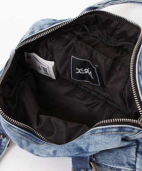 早い者勝ち X-girl FRAY PATCH LOGO DENIM HANDBAG ディテール◎ FRAY PATCH LOGO DENIM HANDBAG（ハンドバッグ）｜X-girl