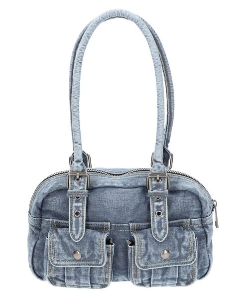 FRAY PATCH LOGO DENIM HANDBAG（ハンドバッグ）｜X-girl