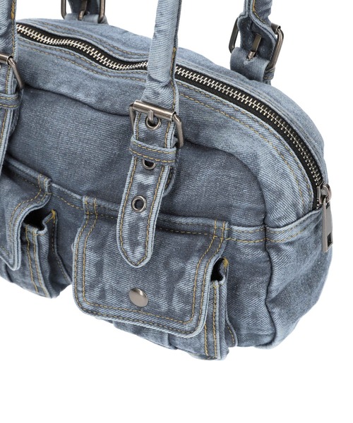 早い者勝ち X-girl FRAY PATCH LOGO DENIM HANDBAG ディテール◎ FRAY PATCH LOGO DENIM HANDBAG（ハンドバッグ）｜X-girl