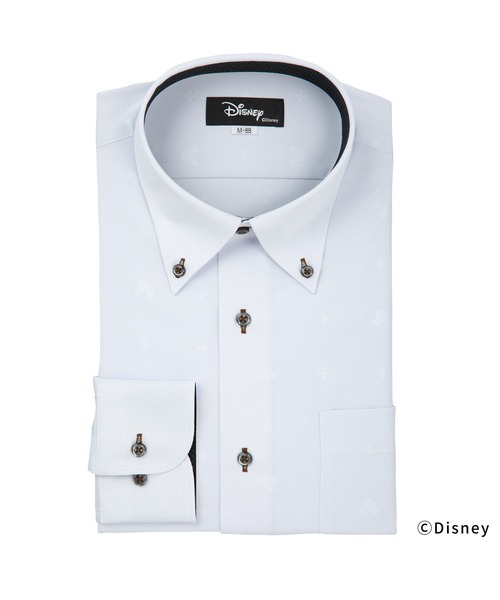 TOKYO SHIRTS(トウキョウシャツ)の「【Disney ディズニー】形態安定ノーアイロン ボタンダウン 長袖ストレッチビジネスワイシャツ(ビジネスシャツ・メンズ・ライトグレー・首回り39cm-裄丈88cm/首回り41cm-裄丈90cm/首回り42cm-裄丈90cm/首回り43cm-裄丈90cm/首回り45cm-裄丈82cm/首回り45cm-裄丈86cm/首回り45cm-裄丈90cm/首回り47cm-裄丈86cm/首回り47cm-裄丈90cm)」の1枚目の写真