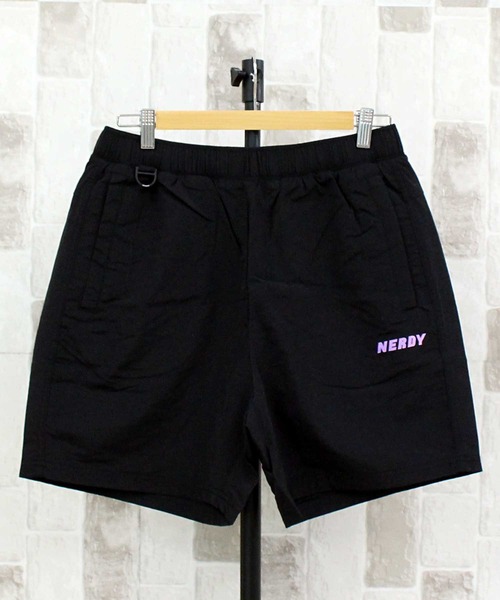 NERDY スモールロゴウーブンハーフパンツ SMALL LOGO WOVEN HALF PANTS
