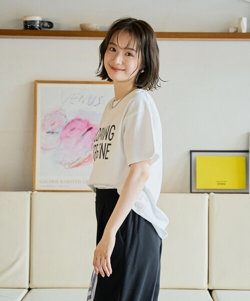 coen(コーエン)の「ピグメントロゴアソートコンパクトTシャツ(Tシャツ/カットソー・レディース・オフホワイト/ライトピンク/ダークグレー/ベージュ・M/L)」の21枚目の写真