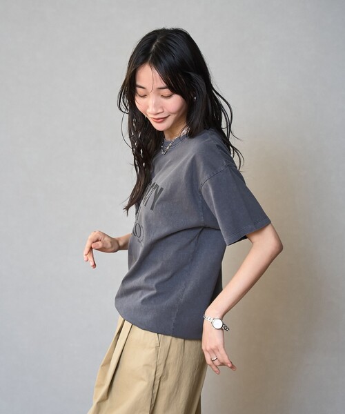 coen(コーエン)の「ピグメントロゴアソートコンパクトTシャツ(Tシャツ/カットソー・レディース・オフホワイト/ライトピンク/ダークグレー/ベージュ・M/L)」の15枚目の写真