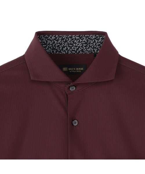 TOKYO SHIRTS（トウキョウシャツ）の「ホリゾンタルワイド デザインカジュアル長袖シャツ（ポロシャツ・メンズ・バーガンディー・S/L/LL/M）」の3枚目の写真