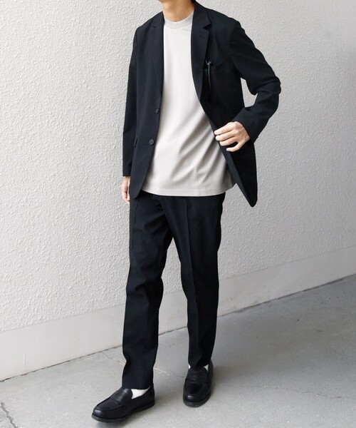 SHIPS any（シップス エニィ）の「SHIPS any:〈通気性/遮熱〉CALCULO サマー トロピカル セットアップ ジャケット & イージーパンツ◇（セットアップ・メンズ・ネイビー/チャコールグレー/ブラック・SMALL/MEDIUM/LARGE/X-LARGE）」の2枚目の写真