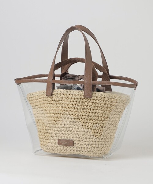 BLUE LABEL CRESTBRIDGE(ブルーレーベルクレストブリッジ)の「クリアPVC×ペーパートート(トートバッグ・レディース・ブラック/ホワイト・FREE)」の2枚目の写真