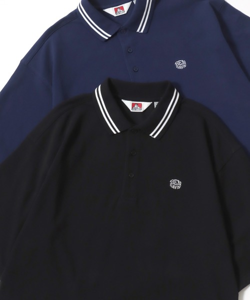 BEN DAVIS(ベンデイビス)の「BEN DAVIS/ベンデイビス ELLIPSE EMB POLO SHIRT/オーバーサイズ カノコ ロゴ ワンポイント刺繍 襟ライン 半袖ポロシャツ/レディース メンズ(ポロシャツ・メンズ・サンドベージュ/ネイビー/ブラック/オフホワイト・M/L/XL)」の2枚目の写真