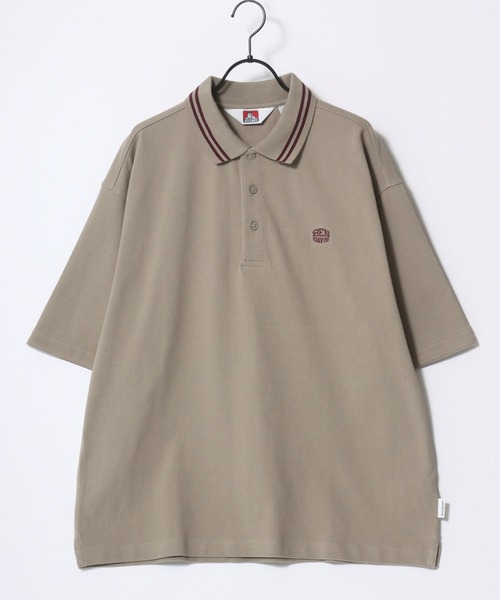 BEN DAVIS(ベンデイビス)の「BEN DAVIS/ベンデイビス ELLIPSE EMB POLO SHIRT/オーバーサイズ カノコ ロゴ ワンポイント刺繍 襟ライン 半袖ポロシャツ/レディース メンズ(ポロシャツ・メンズ・サンドベージュ/ネイビー/ブラック/オフホワイト・M/L/XL)」の11枚目の写真