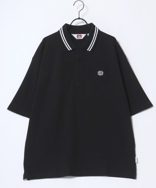 BEN DAVIS(ベンデイビス)の「BEN DAVIS/ベンデイビス ELLIPSE EMB POLO SHIRT/オーバーサイズ カノコ ロゴ ワンポイント刺繍 襟ライン 半袖ポロシャツ/レディース メンズ(ポロシャツ・メンズ・サンドベージュ/ネイビー/ブラック/オフホワイト・M/L/XL)」の10枚目の写真